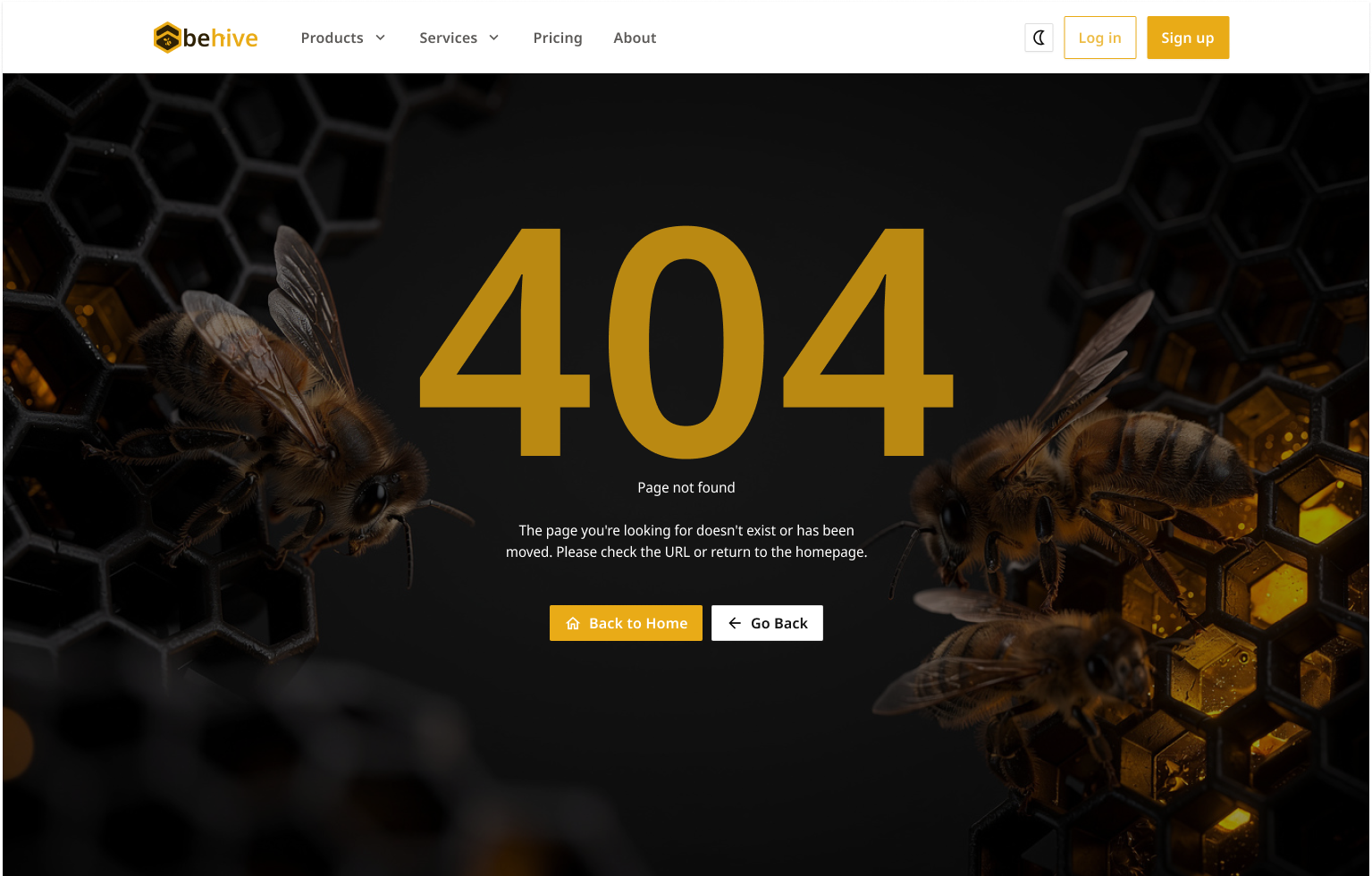 Behive login screen, light theme, mobile