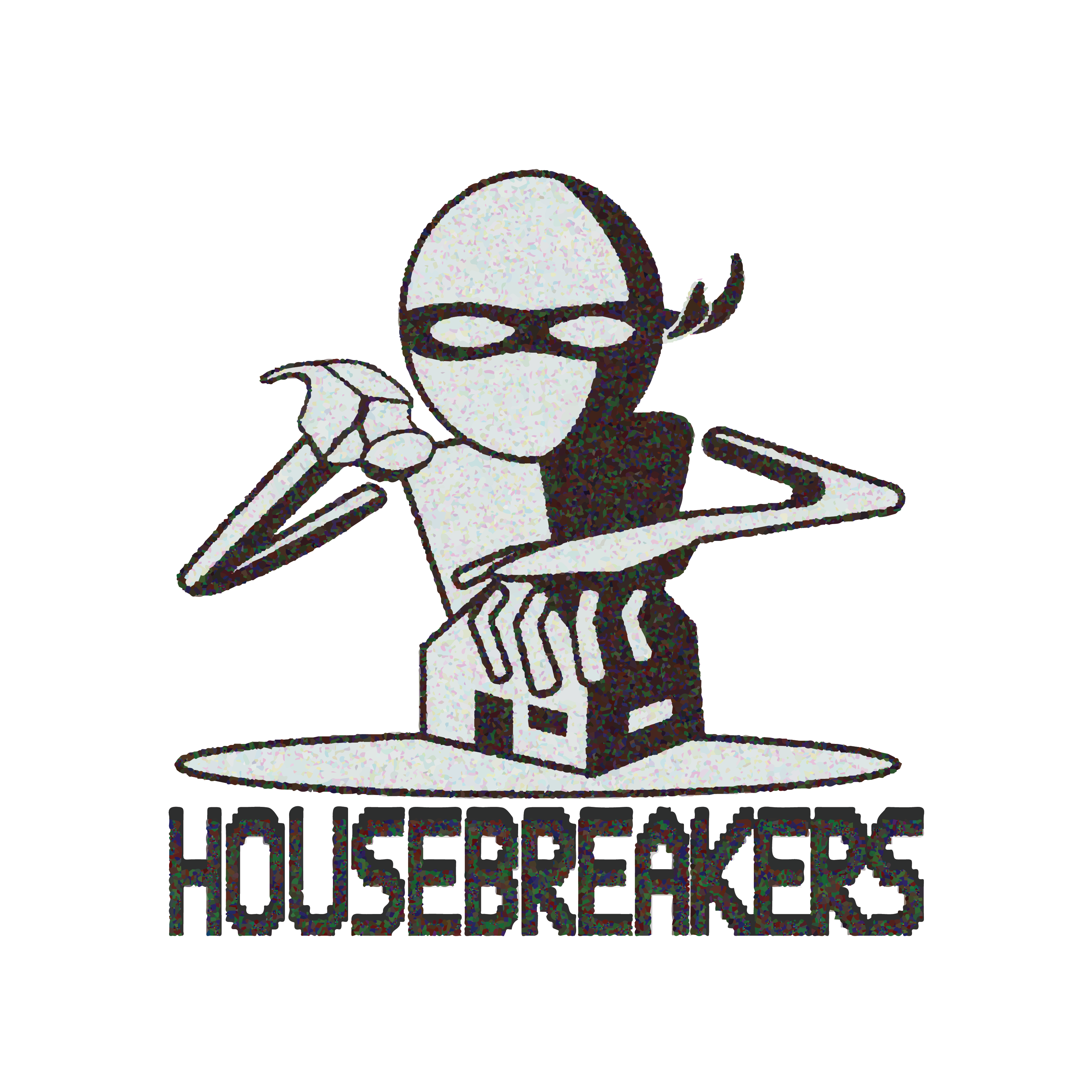 Housebreakers primary mark — masked figure in distressed texture