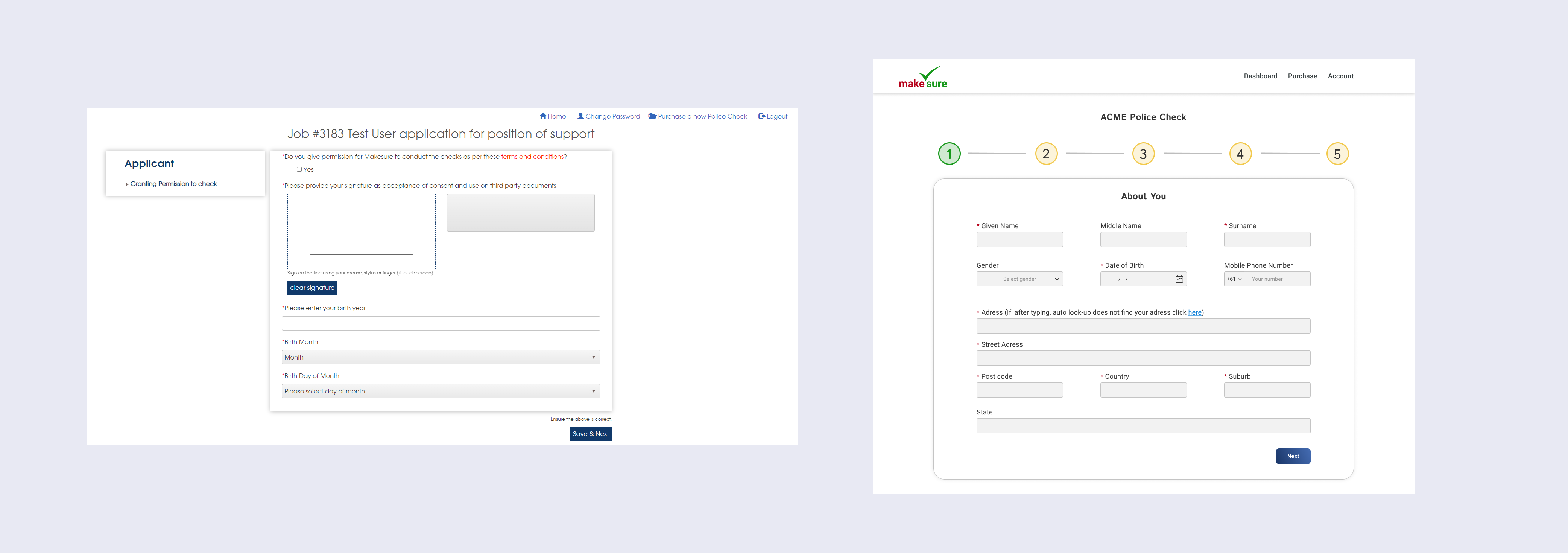 Makesure — before, desktop screen 1