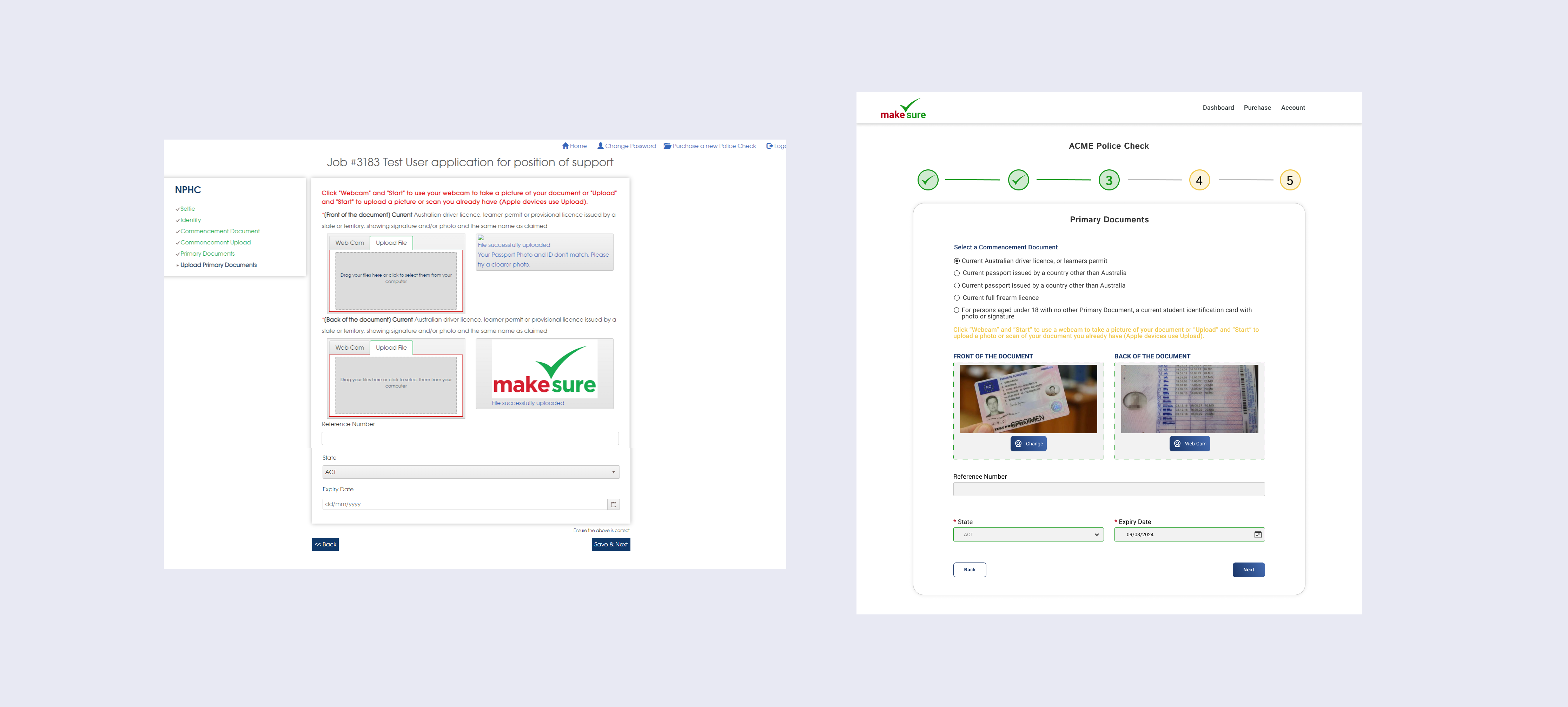 Makesure — before, desktop screen 2