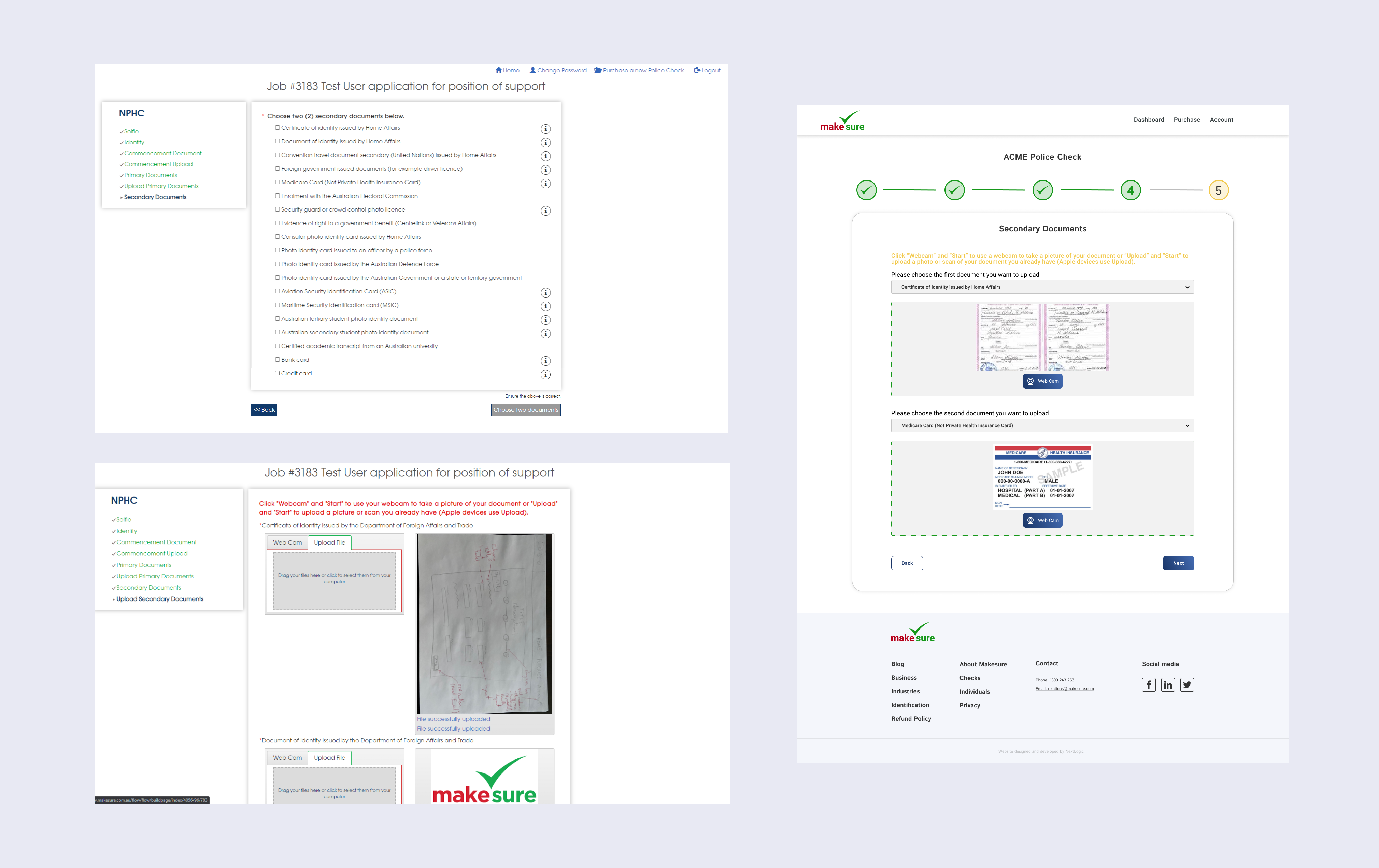 Makesure — before, desktop screen 3