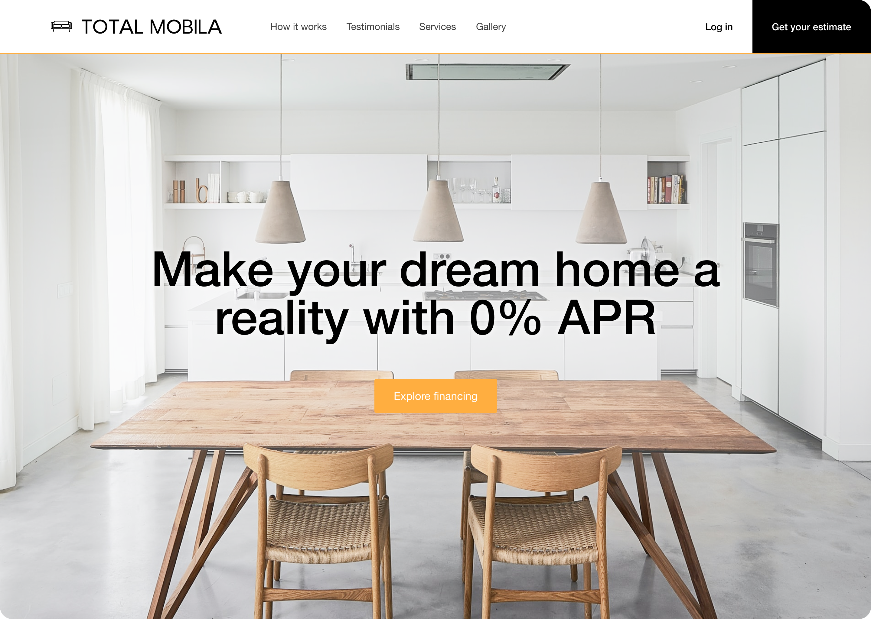 Total Mobila parallax financing section