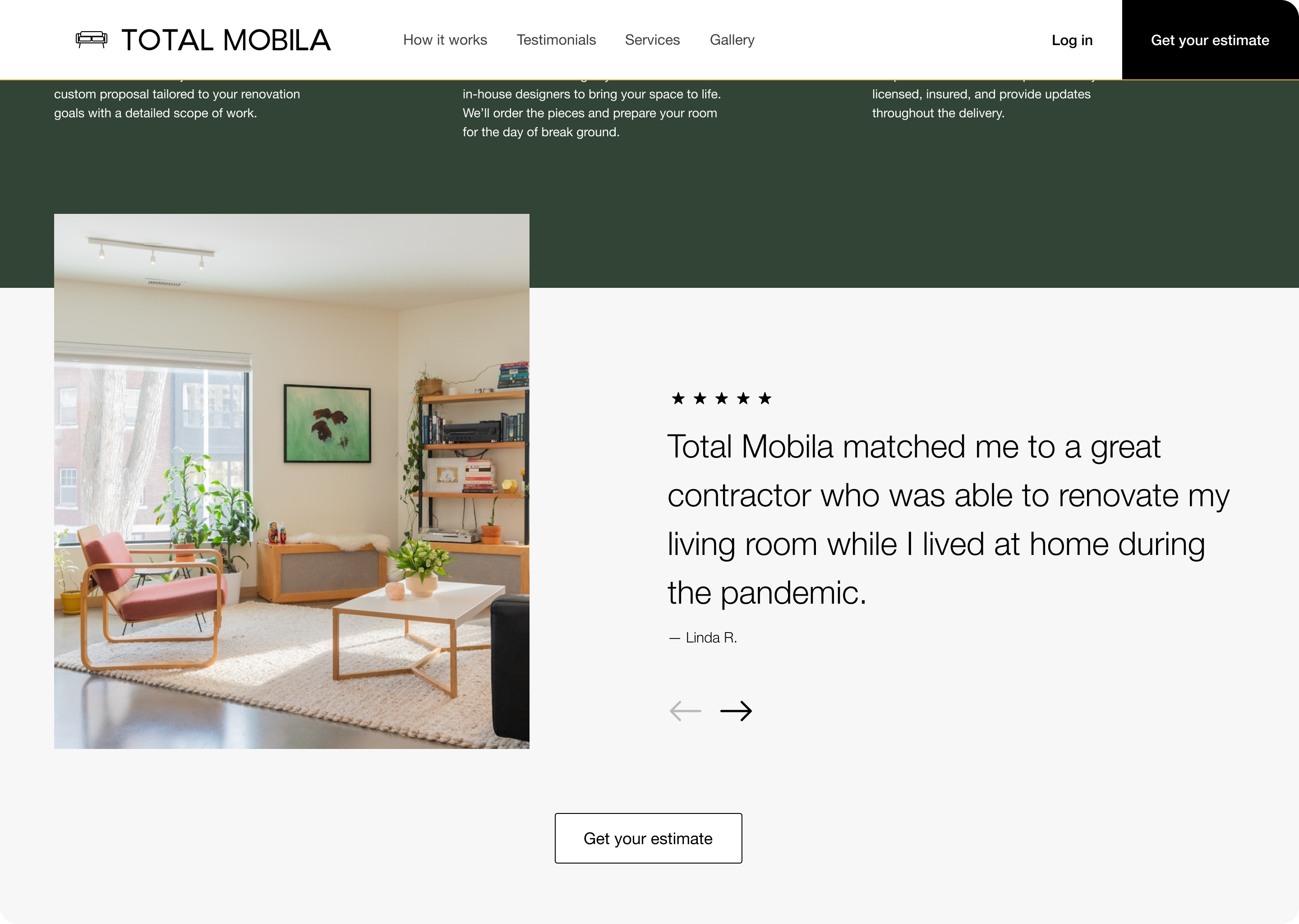 Total Mobila testimonials carousel